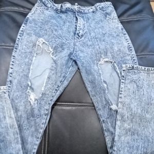 😍women's buzz jeans acid wash distressed jeans😍